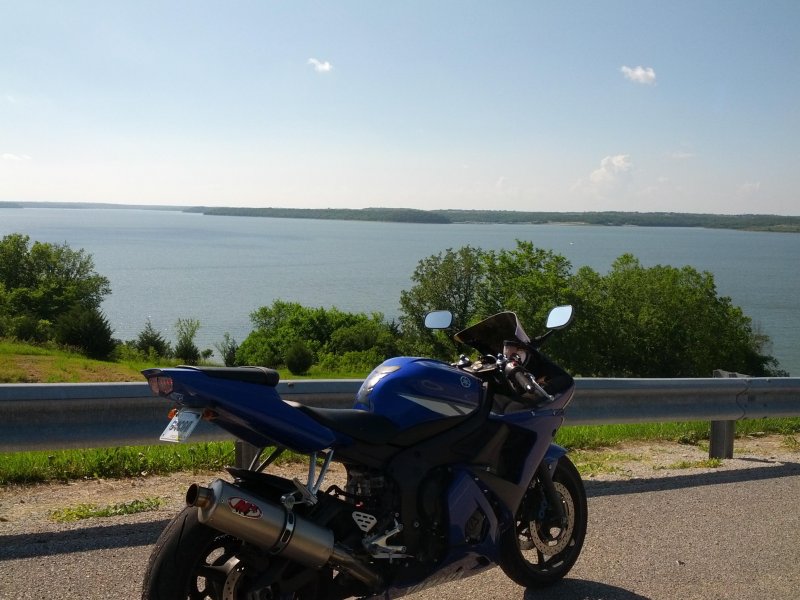 Motorcycle at the lake